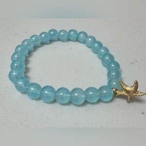 Elegant Blue Beaded Bracelet “Starfish”